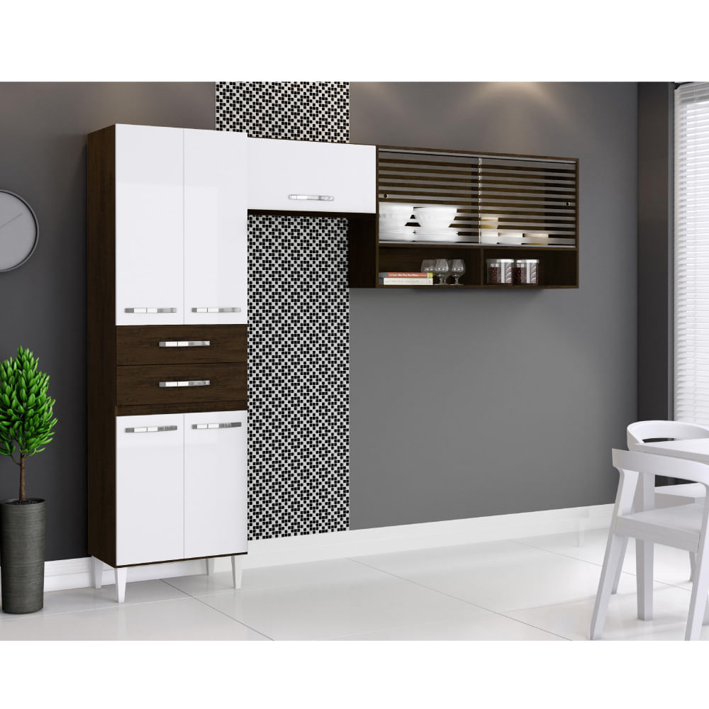 Cozinha Compacta Joyce em L com Paneleiro e Aéreos RavelloBranco CasaTe # Cozinha Compacta Em L Cozinha Compacta Joyce em L com Paneleiro e Aéreos RavelloBranco CasaTe # Cozinha Compacta Em L