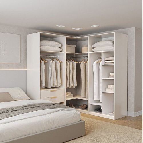 Guarda-roupa Modulado 3 Peças sem Portas Jade CabeCasa MadeiraOriginals Branco Fosco