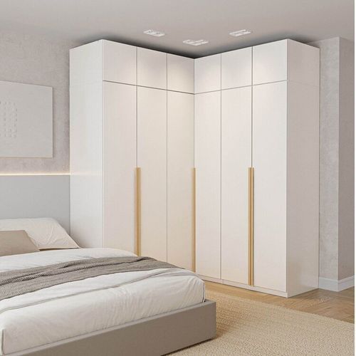 Guarda-roupa Modulado 6 Peças 12 Portas Jade CabeCasa MadeiraOriginals Branco Fosco
