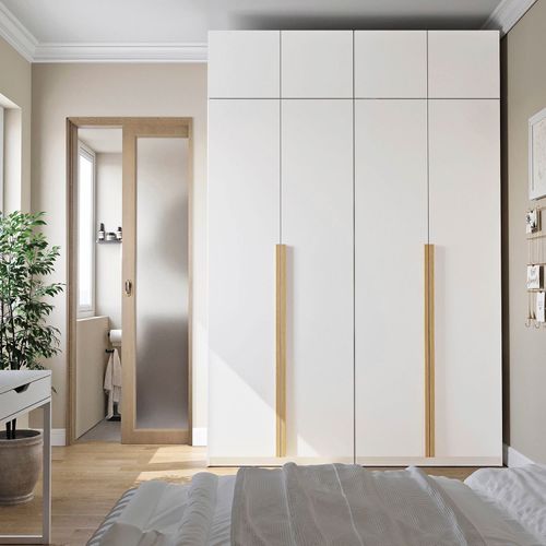 Guarda-roupa Modulado 4 Peças 8 Portas Jade CabeCasa MadeiraOriginals Branco Fosco