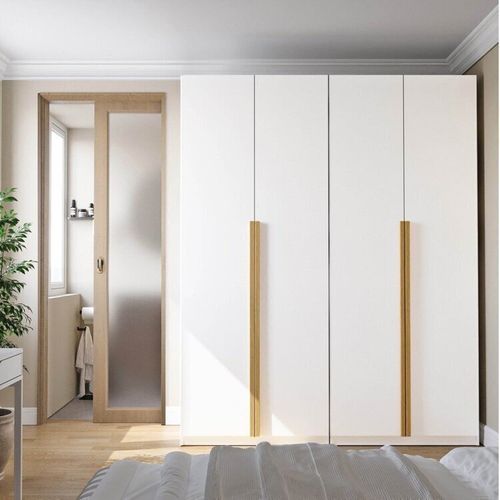 Guarda-roupa Modulado 2 Peças 4 Portas Jade CabeCasa MadeiraOriginals Branco Fosco