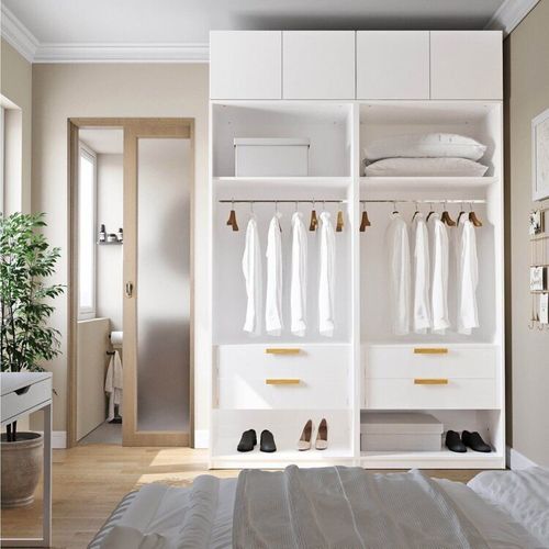 Guarda-roupa Modulado 4 Peças 4 Portas Jade CabeCasa MadeiraOriginals Branco Fosco