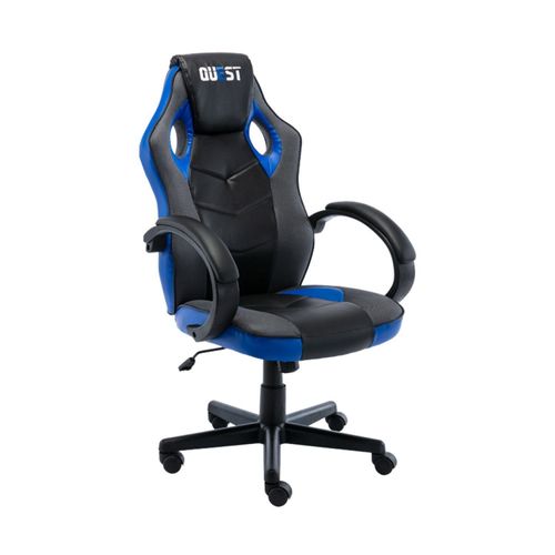 Cadeira Gamer Giratória Regulavel Quest Preto/Azul