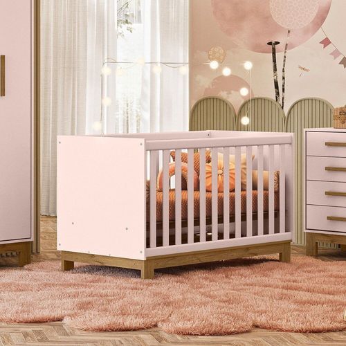 Berço Mini Cama Q Encanto Slim 83x74x133 Cm Rosa Acetinado
