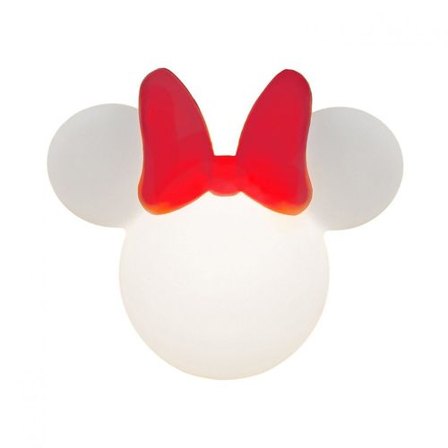 Luminária Abajur De Mesa Minnie Clean Usare Branco e Vermelho