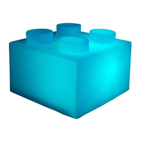 Luminária Abajur De Mesa Decorativa Bloco Usare Azul