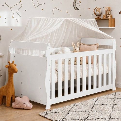 Berço 3 em 1 com Regulagem de Altura 100% Mdf Star Branco