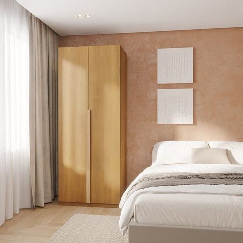 Guarda-roupa Modular 80cm com Portas e Gaveteiro Jade CabeCasa MadeiraOriginals Avelã