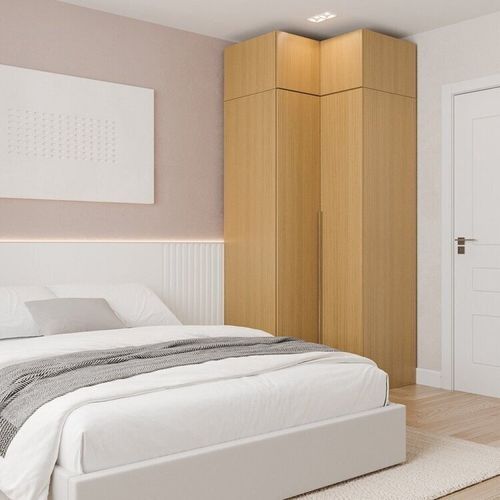 Guarda-roupa Modulado de Canto 2 Peças 4 Portas Jade CabeCasa MadeiraOriginals Avelã