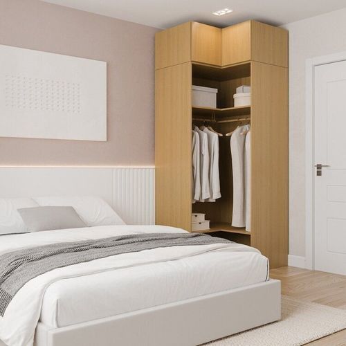 Guarda-roupa Modulado de Canto 2 Peças 2 Portas Jade CabeCasa MadeiraOriginals Avelã