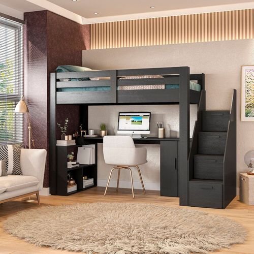 Cama Office Multifuncional Solteiro Adulto Star Plus Casatema Preto