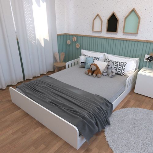Cama Infantil Montessoriana Casal New Cori Branco