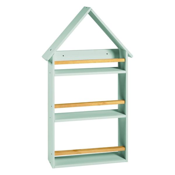 Prateleira Casinha 109x68x10cm Infantil Verde Bebê/Amêndoa Verde Bebê/Amêndoa
