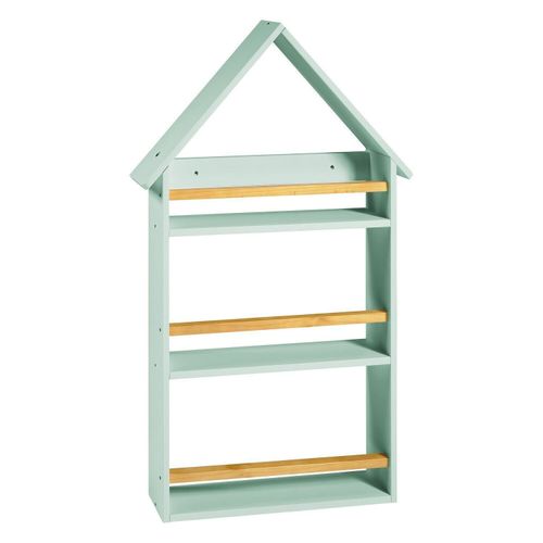 Prateleira Casinha 109x68x10cm Infantil Verde Bebê/Amêndoa Verde Bebê/Amêndoa
