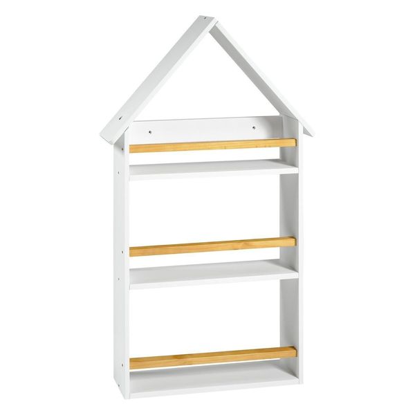 Prateleira Casinha 106x68x10cm Infantil Branco/Amêndoa Branco/Amêndoa