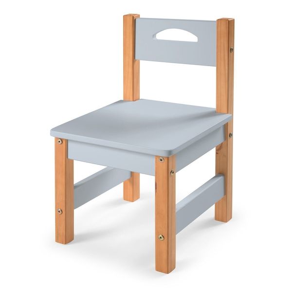 Cadeira Infantil Pumba em Madeira Pinus e MDF Azul e Amêndoa Azul BB/Amêndoa
