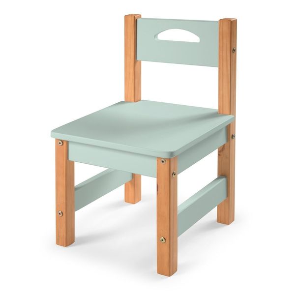Cadeira Infantil Pumba em Madeira Pinus e MDF Verde Bb e Amêndoa 58cm Verde BB/Amêndoa