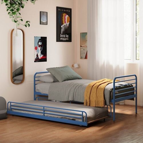 Bicama em Ferro Aço Carbono Tubular Teko Casatema Azul /Álamo