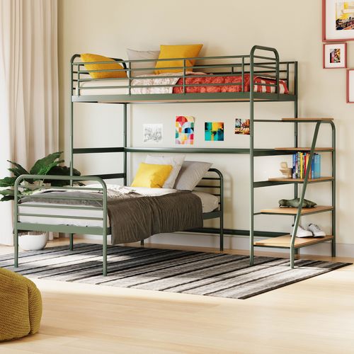 Beliche com Escada Lateral em Ferro Aço Carbono Tubular Teko Casatema Preto Fosco / Álamo