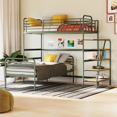 Beliche com Escada Lateral em Ferro Aço Carbono Tubular Teko Casatema Verde / Álamo