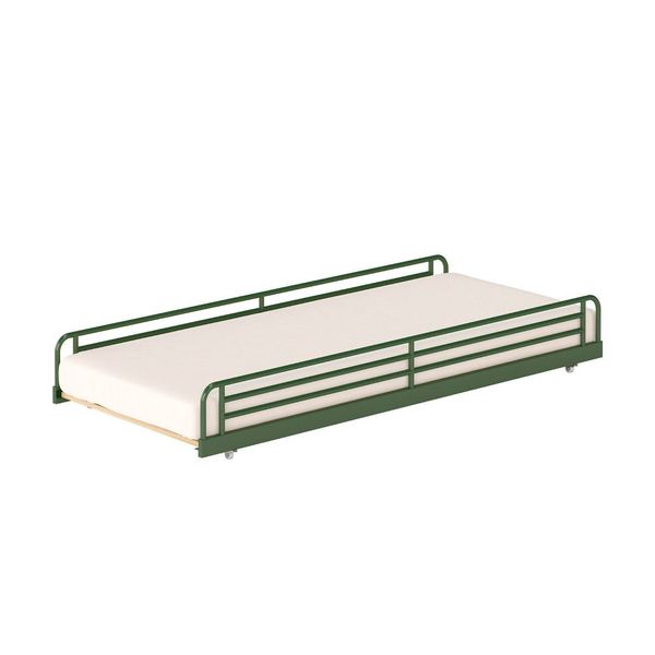 Cama Auxiliar em Ferro Aço Carbono Tubular Teko Casatema Verde / Álamo