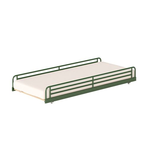 Cama Auxiliar em Ferro Aço Carbono Tubular Teko Casatema Verde / Álamo
