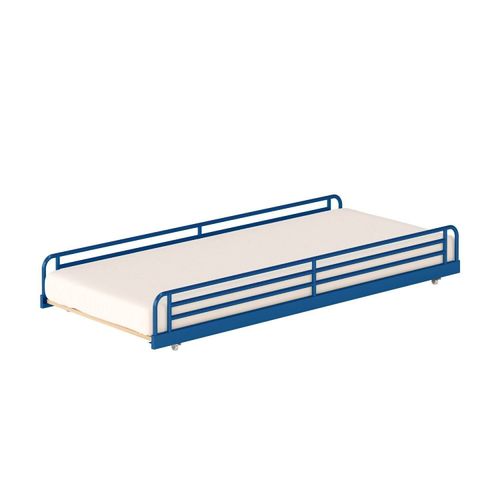 Cama Auxiliar em Ferro Aço Carbono Tubular Teko Casatema Azul / Álamo