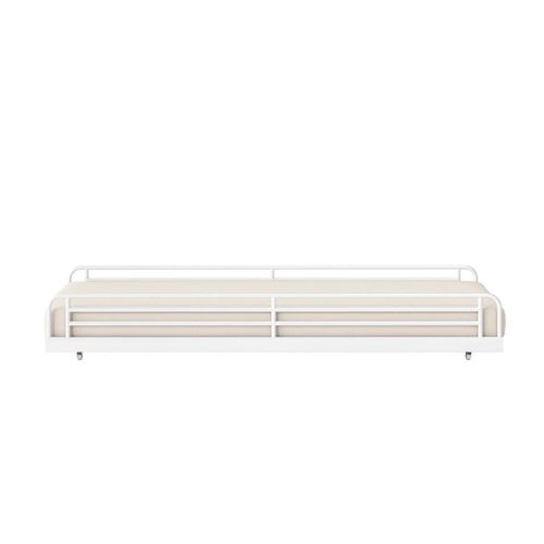 Cama Auxiliar em Ferro Aço Carbono Tubular Teko Casatema Branco Fosco
