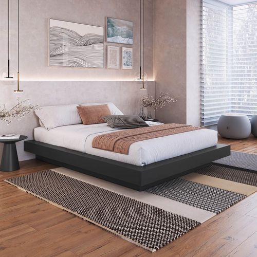 Cama Casal Queen Suspensa 140/160 Zurique Grafite