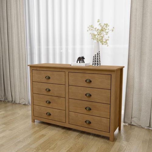 Cômoda 8 Gavetas Topázio 100% Madeira Maciça para Quarto Freijó