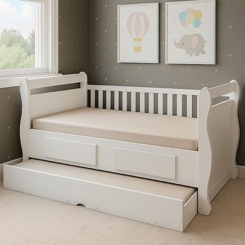 Bicama Infantil 100% MDF Vicky Espresso Móveis Branco Brilho
