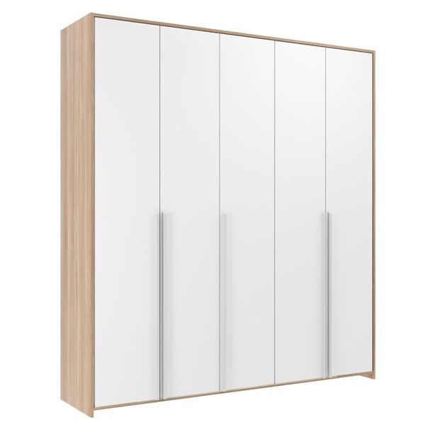 Guarda-roupa Infantil Mdf 5 Portas Modulados Branco/Carvalho Treviso