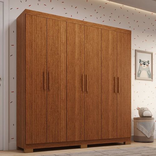 Guarda-roupa Infantil 6 Portas 100% MDF 164cm Stellari Espresso Móveis Cinamomo
