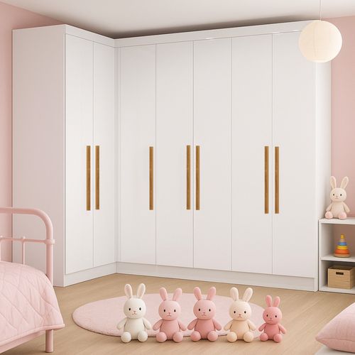 Guarda-roupa Infantil 7 Portas Jasmim Branco