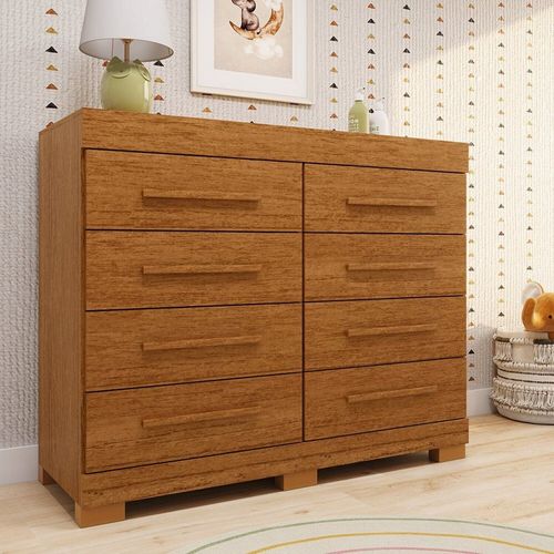 Cômoda Infantil 8 Gavetas 100% MDF 112cm Brincare Espresso Móveis Cinamomo