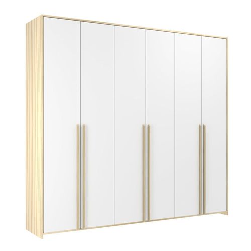 Guarda-roupa de Bebê 6 Portas Modulados Branco/Nature