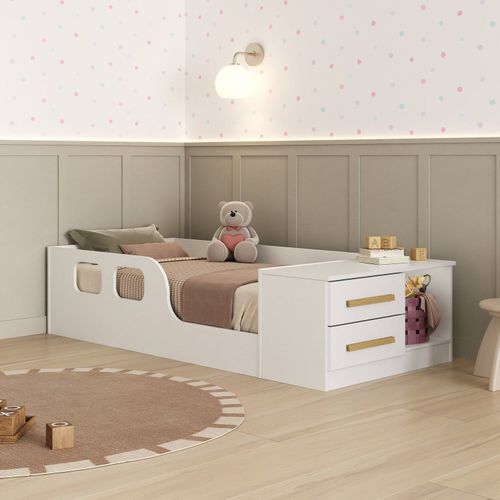 Cama Infantil Montessoriana Solteiro Miguel Branco