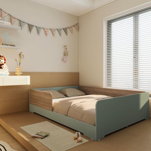 Cama Infantil Montessoriana Casal Mark em MDF Verti/Louro Freijó Grann