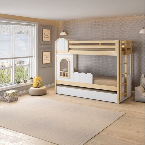 Treliche Infantil com Janela e Led New Garden Casatema Natural/Branco