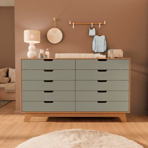 Cômoda para Quarto Infantil 10 Gavetas 100% Mdf Alice Yescasa Verti/ Castanho