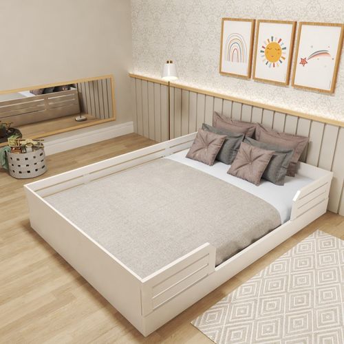 Cama Montessoriana Casal Infantil Lua Branco