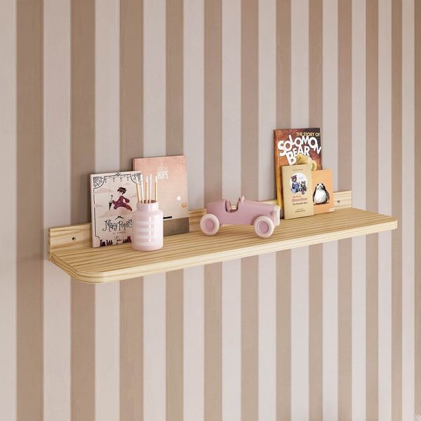 Prateleira Decorativa 90cm Wave Casatema Natural