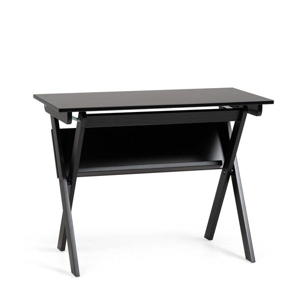 Escrivaninha Mesa Escritório Dobrável em e Artic 100cm MDF Preto Preto