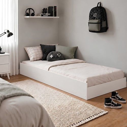 Cama Auxiliar para Cama de Solteiro 100% MDF Branco Acetinado