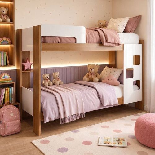Beliche 100% MDF com Prateleira Vegas Branco/Ypê