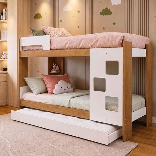 Treliche 100% MDF com Prateleira Vegas Branco/Ypê