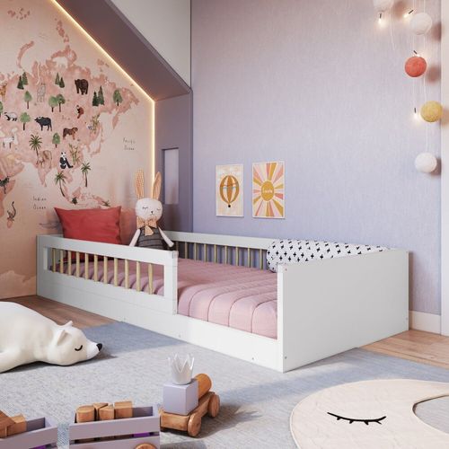Cama Montessoriana de Solteiro Linha Affetto Branco Branco