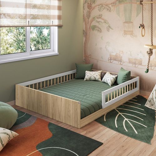 Cama Montessoriana de Casal Linha Affetto Aveiro Oak/Branco
