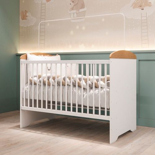 Berço Americano 3 em 1 Mini Cama Mini Sofá Eloá MDF com Bétula Branco/Bétula