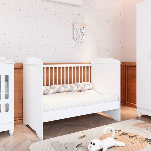 Berço Americano 3 em 1 Mini Cama Mini Sofá Eloá MDF Branco